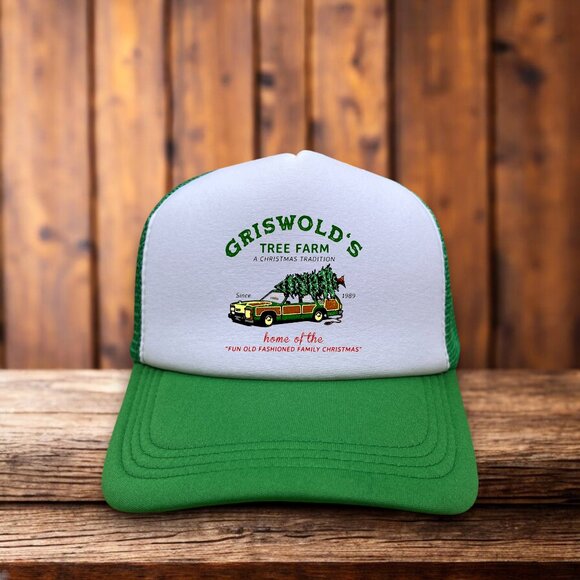Griswold's Tree Farm Unisex Trucker Hat Brown Christmas Vacation Baseball Cap - Picture 1 of 4